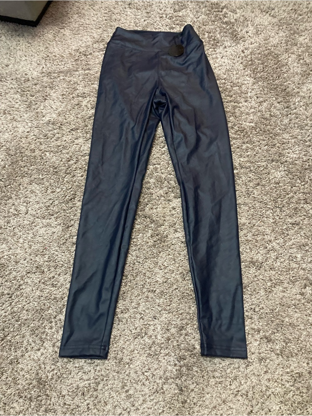 NWT Offline by Aerie Real Luxe Faux Leather Leggings Size S|P Navy Hi-Rise